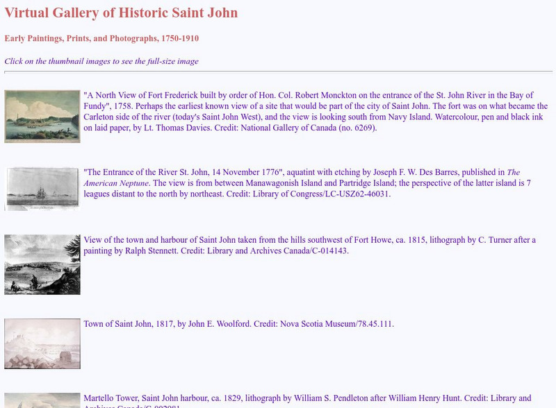 Virtual Gallery of Historic Saint John Graphic Virtual Gallery of Historic Saint John Graphic