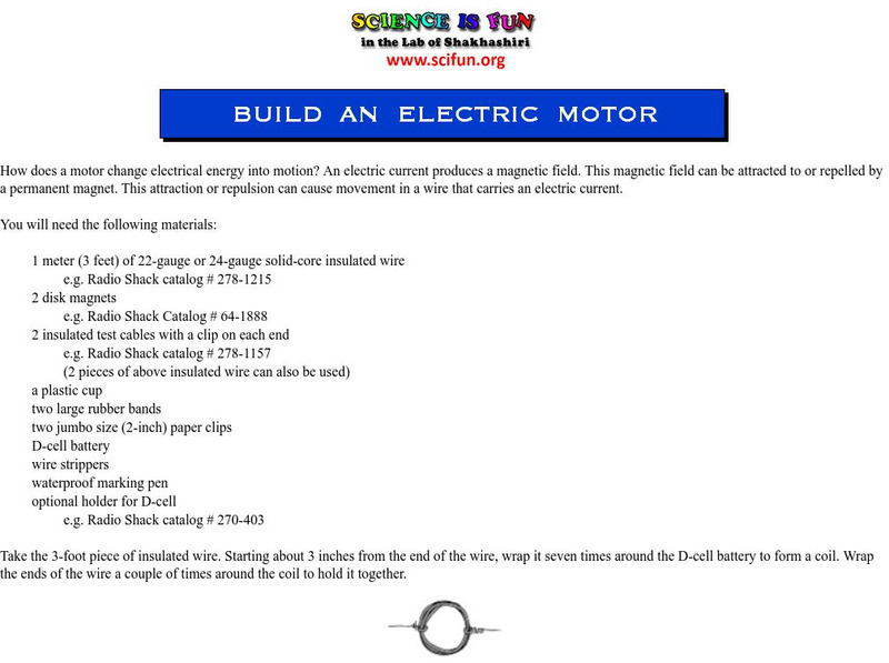 Science Is Fun: Build an Electric Motor Activity