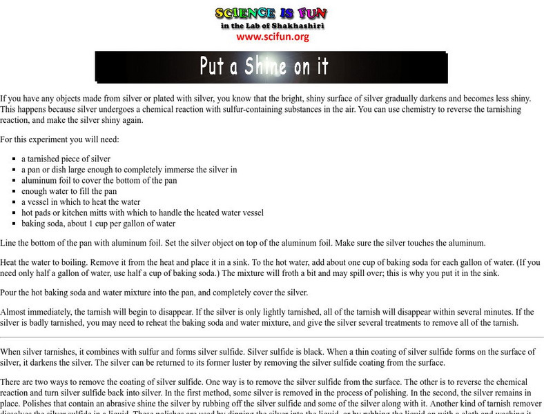 Science Is Fun: Put a Shine on It Activity