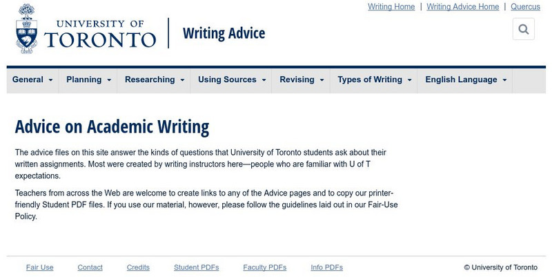 University of Toronto: Using Thesis Statements Handout University of Toronto: Using Thesis Statements Handout