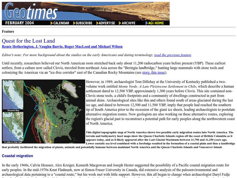 Geo Times: Quest for the Lost Land Website Geo Times: Quest for the Lost Land Website