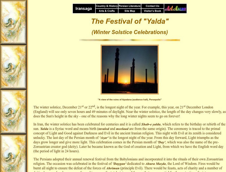 Iransaga: Festival of Yalda, Winter Solstice Handout Iransaga: Festival of Yalda, Winter Solstice Handout