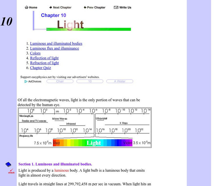 Easyphysics: Chapter 10 Light Waves Activity Easyphysics: Chapter 10 Light Waves Activity