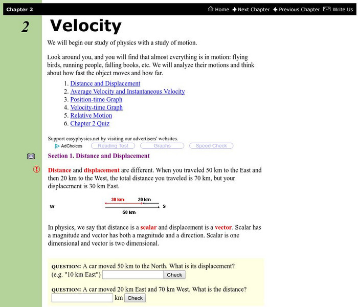 Easyphysics: Chapter 2 Velocity Website Easyphysics: Chapter 2 Velocity Website