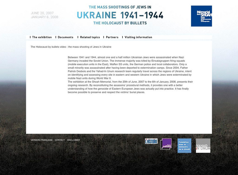 Shoah Memorial: Mass Shootings of Jews in Ukraine 1941 1944 Website