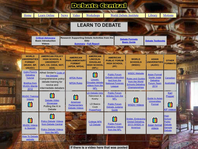 Urban Debate Leagues: Learn to Debate Website Urban Debate Leagues: Learn to Debate Website