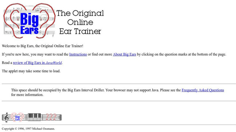 Big Ears: The Original Online Ear Trainer Unit Plan Big Ears: The Original Online Ear Trainer Unit Plan