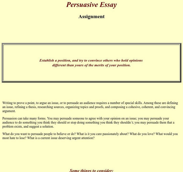 English 100: Persuasive Essay Website English 100: Persuasive Essay Website
