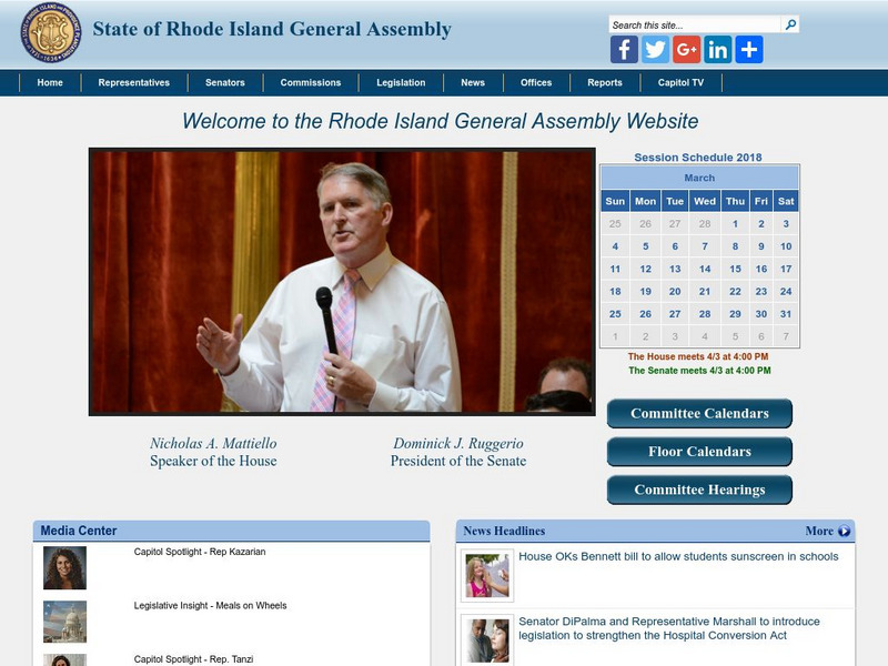 State of Rhode Island General Assembly Website
