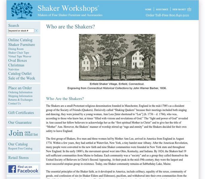 The Shaker Workshops: Who Are the Shakers? Website The Shaker Workshops: Who Are the Shakers? Website