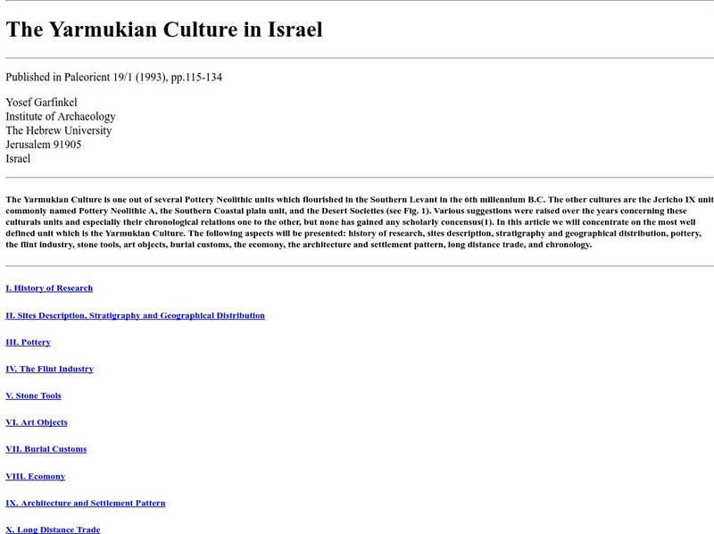 Huj: The Yarmukian Culture in Israel Website Huj: The Yarmukian Culture in Israel Website