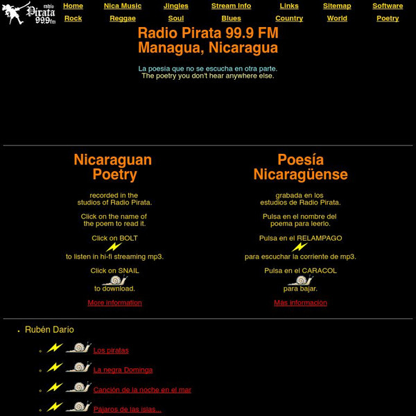 Radio Pirata 99.9 Fm, Manaugua, Nicaragua: Nicaraguan Poetry Primary Radio Pirata 99.9 Fm, Manaugua, Nicaragua: Nicaraguan Poetry Primary