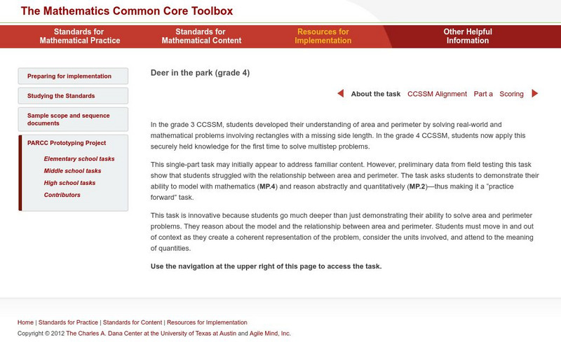 Resources for Implementation: Deer in the Park Lesson Plan