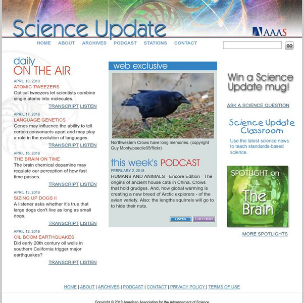 Science Update: The Science Radio News Feature of the Aaas Website