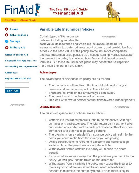 Fin Aid: Variable Life Insurance Policies Website Fin Aid: Variable Life Insurance Policies Website