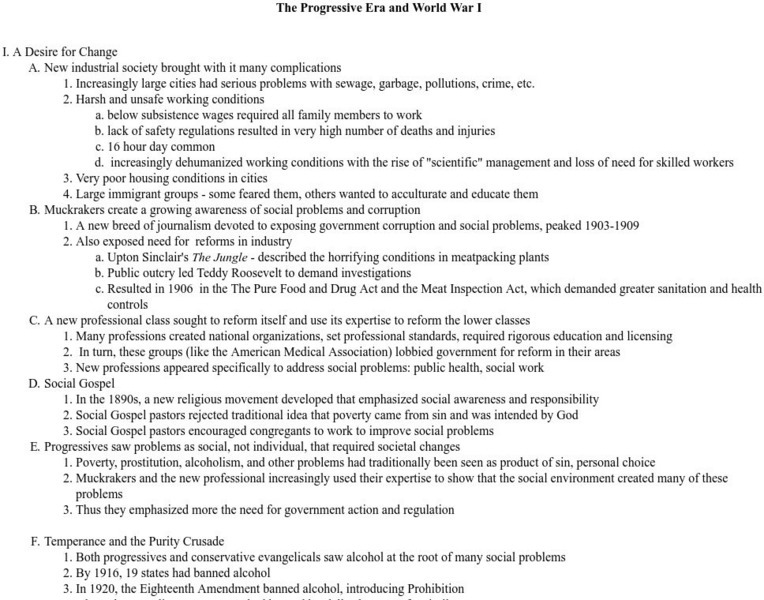 Tsu: The Progressive Era and World War I Website Tsu: The Progressive Era and World War I Website