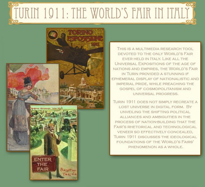 Turin 1911: The World's Fair in Italy Website Turin 1911: The World's Fair in Italy Website