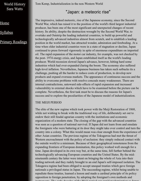 Wake Forest University: Japan: A Meteoric Rise Website Wake Forest University: Japan: A Meteoric Rise Website