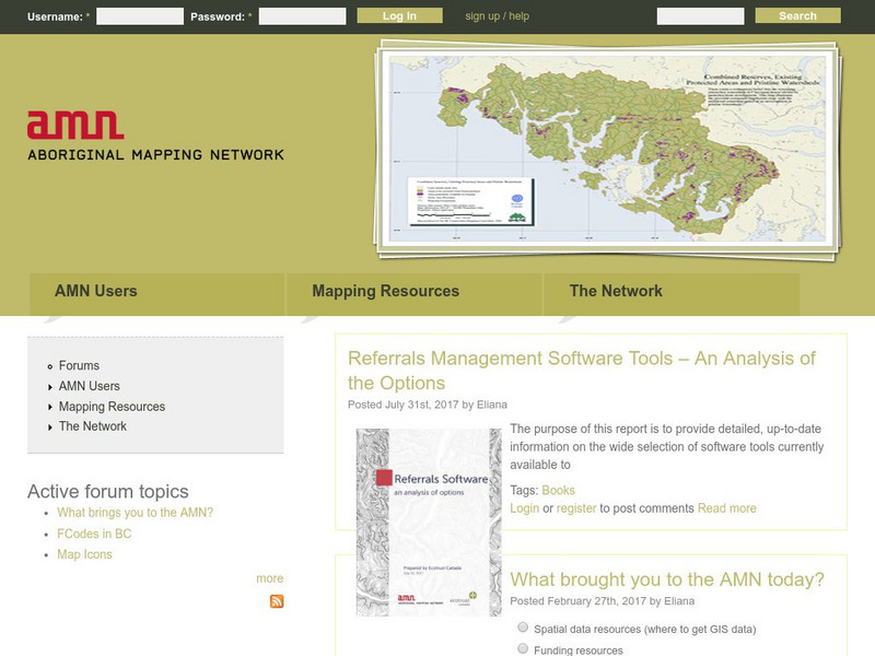 The Aboriginal Mapping Network Website The Aboriginal Mapping Network Website