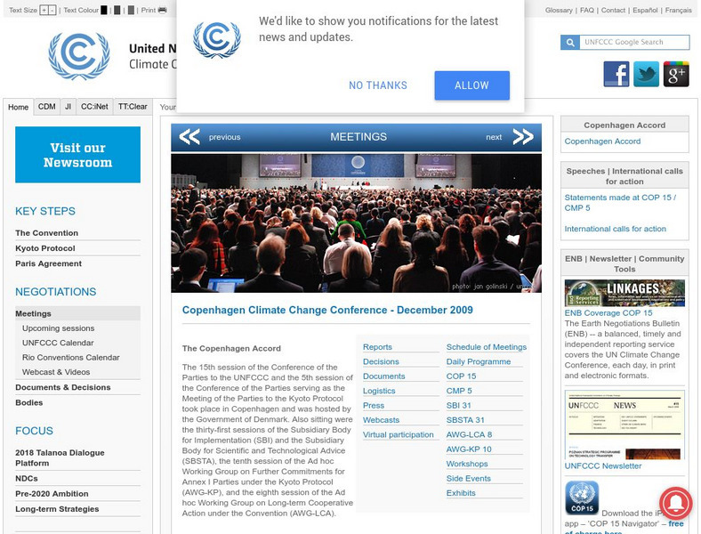 Unfccc: Un Climate Change Conference in Copenhagen Website