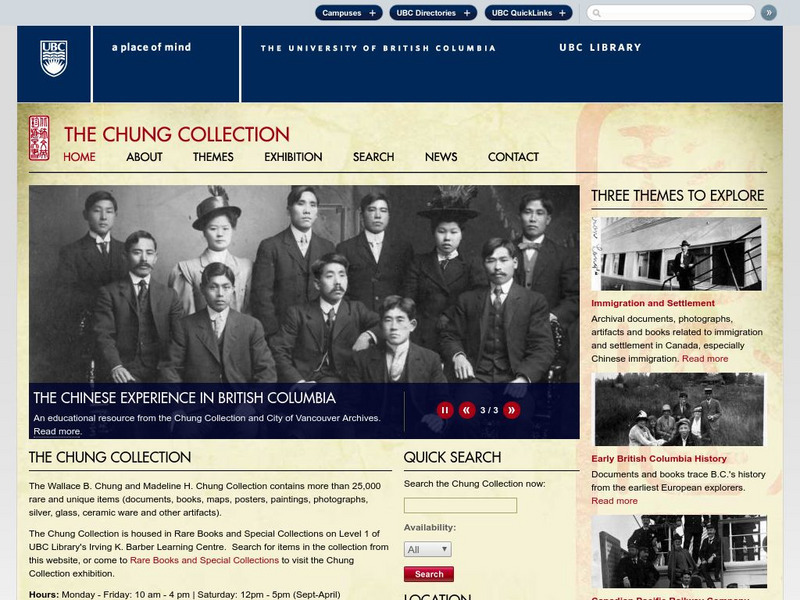 Ubc Library: The Chung Collection Website Ubc Library: The Chung Collection Website