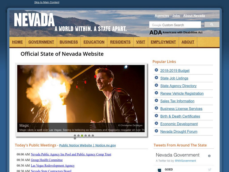 Nevada's Official State Site Website Nevada's Official State Site Website