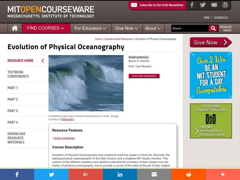 Mit: Open Course Ware: Evolution of Physical Oceanography Website Mit: Open Course Ware: Evolution of Physical Oceanography Website