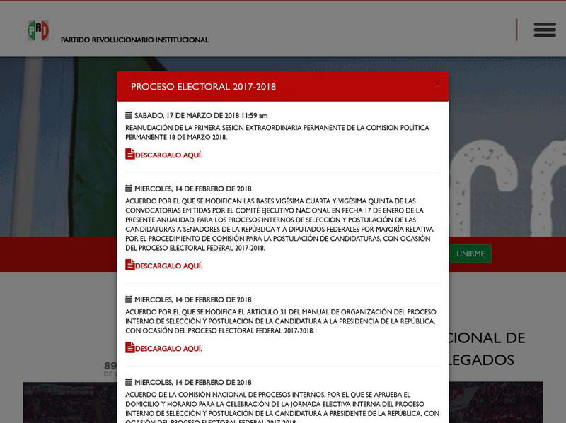 Institutional Revolutionary Party Website