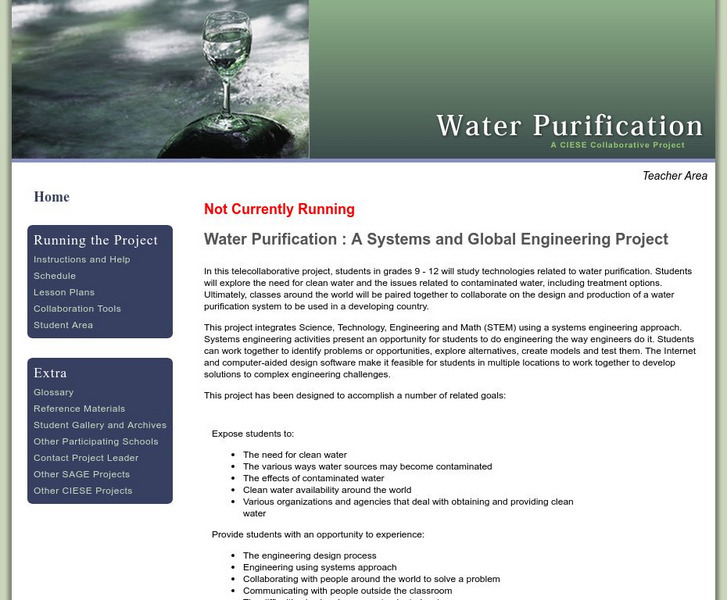 Ciese: Water Purification Project Activity Ciese: Water Purification Project Activity