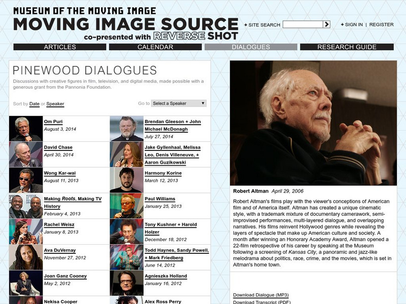 Museum of the Moving Image: Interview With Robert Altman Primary Museum of the Moving Image: Interview With Robert Altman Primary