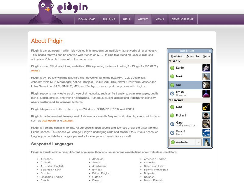 About Pidgin (Chat Client) Website About Pidgin (Chat Client) Website