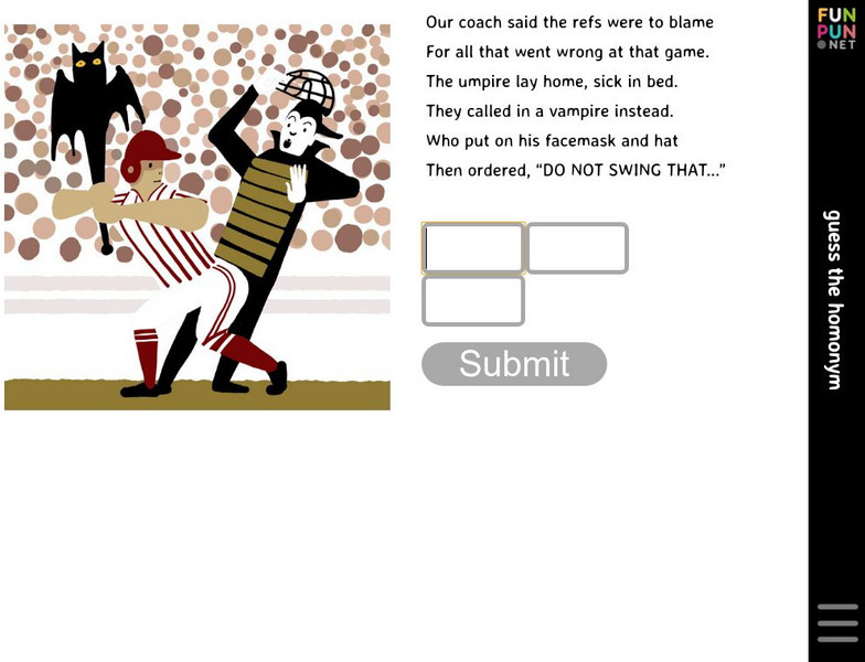 Guess the Homonym Interactive Guess the Homonym Interactive