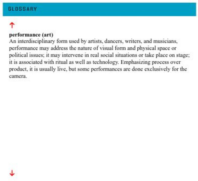 Los Angeles County Museum of Art: Beyond Geometry: Performance (Art), Defined Handout Los Angeles County Museum of Art: Beyond Geometry: Performance (Art), Defined Handout