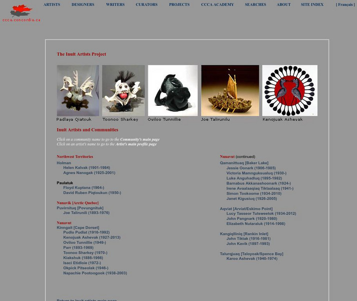Inuit Artists and Communities Website Inuit Artists and Communities Website