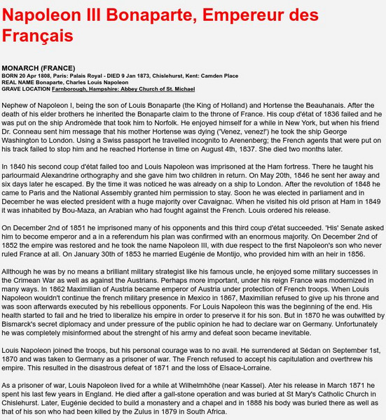 Napoleon Iii Bonaparte, Emperor of France Website Napoleon Iii Bonaparte, Emperor of France Website