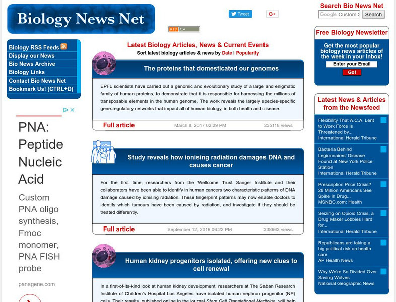 Biology News Net: Biology News Article