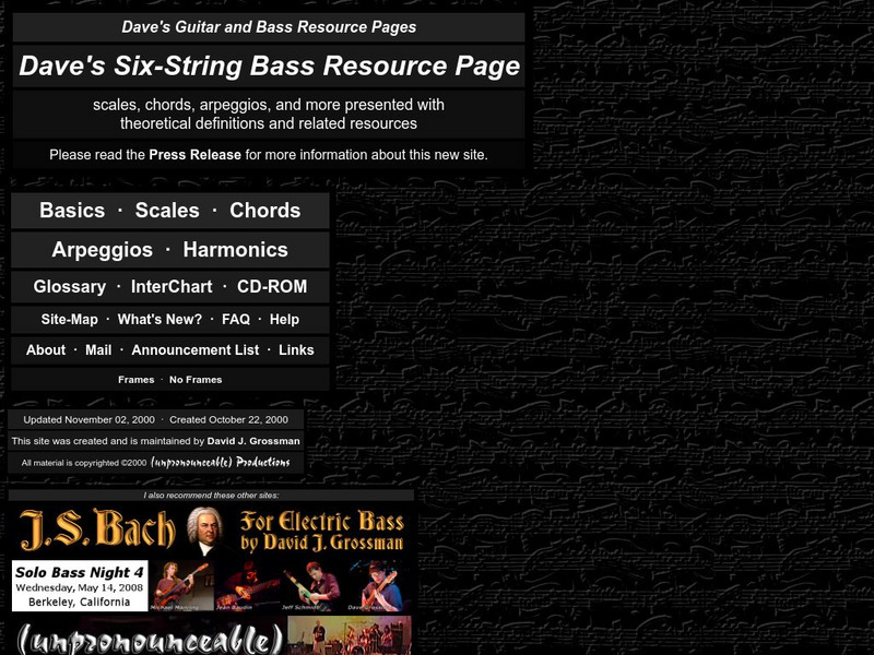 Dave's Guitar and Bass Resource Page Website