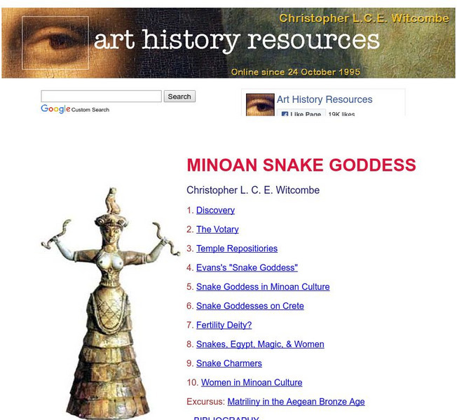 Art History Resources: Minoan Snake Goddess Website