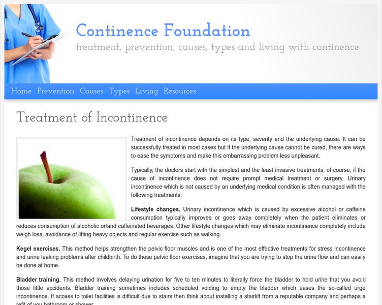 Continence Foundation: Treatment of Incontinence Handout Continence Foundation: Treatment of Incontinence Handout