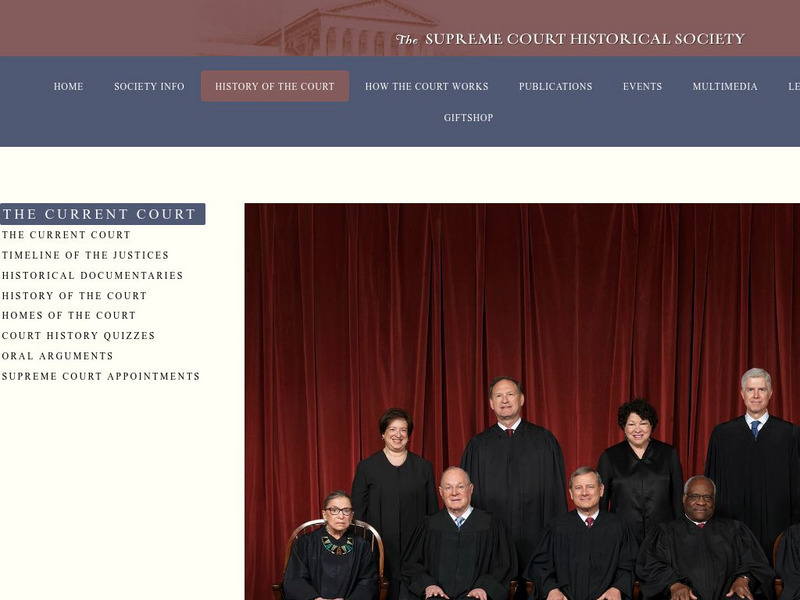 History of the Supreme Court: Timeline of the Justices Handout History of the Supreme Court: Timeline of the Justices Handout