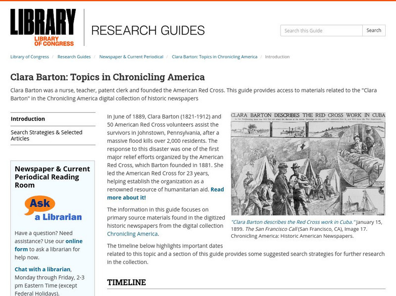 Loc: Chronicling America: Clara Barton Primary Loc: Chronicling America: Clara Barton Primary