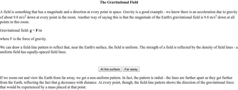 Boston University: The Gravitational Field Interactive Boston University: The Gravitational Field Interactive