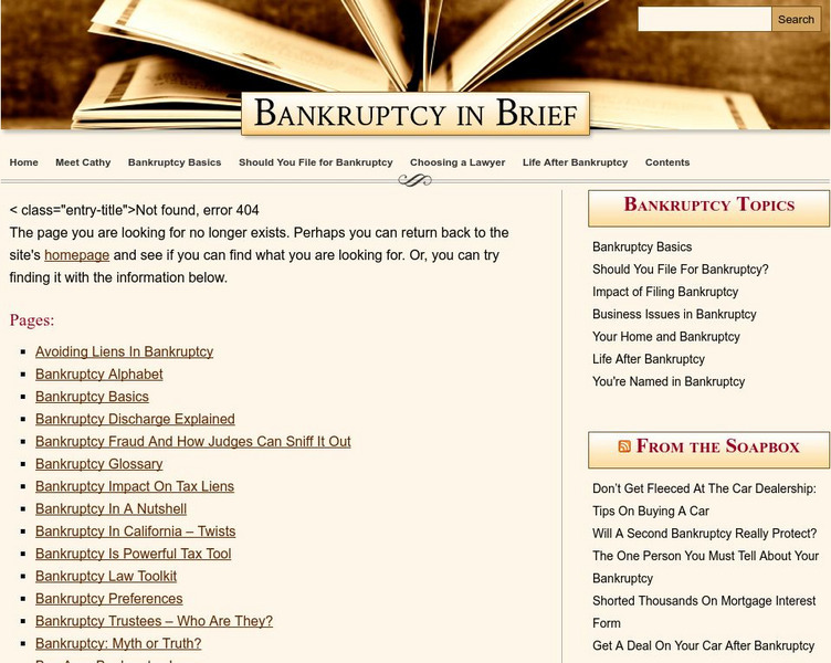 Creditor's Rights in Bankruptcy Website