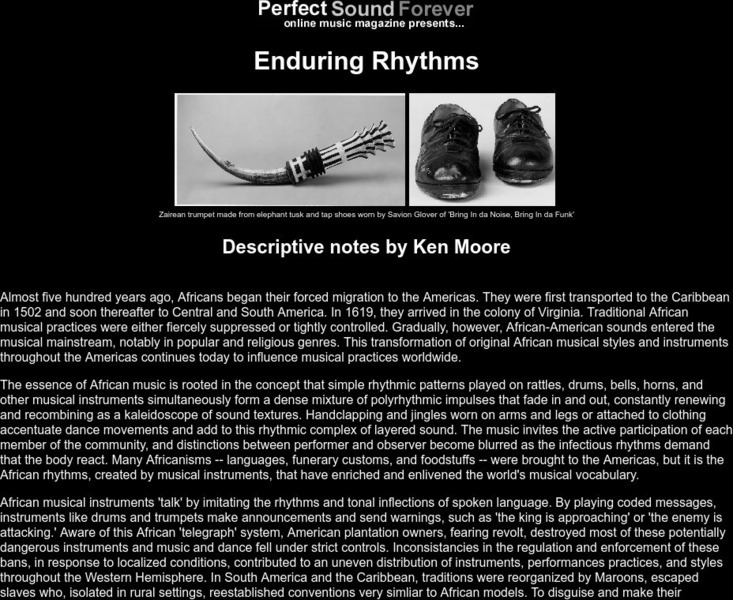Perfect Sound Forever: The Migration of African Music Article Perfect Sound Forever: The Migration of African Music Article