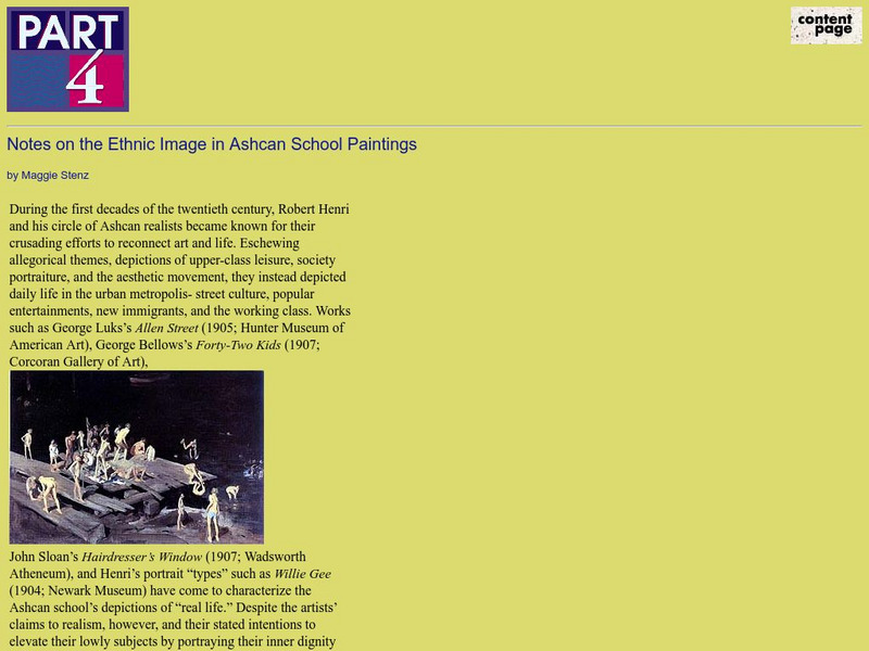 Notes on the Ethnic Image in Ashcan School Paintings Article Notes on the Ethnic Image in Ashcan School Paintings Article