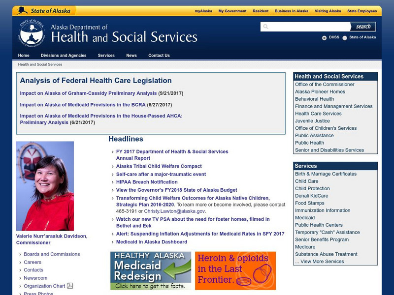 Alaska Department of Health and Social Services Website Alaska Department of Health and Social Services Website