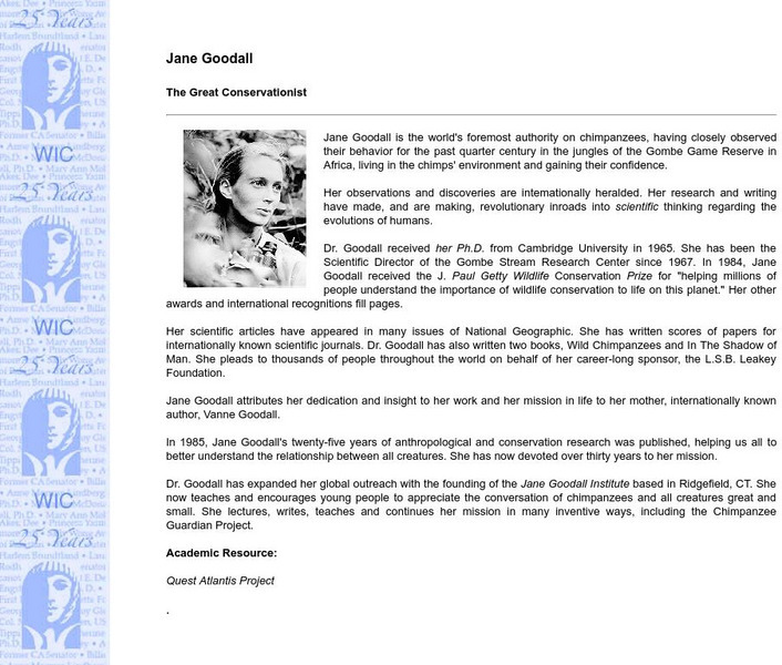 Wic Biography Jane Goodall Website