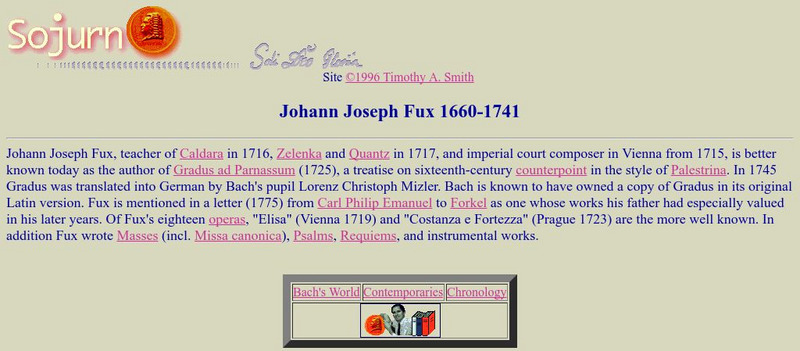 Northern Arizona University: Sojurn: Johann Joseph Fux 1660 1741 Handout