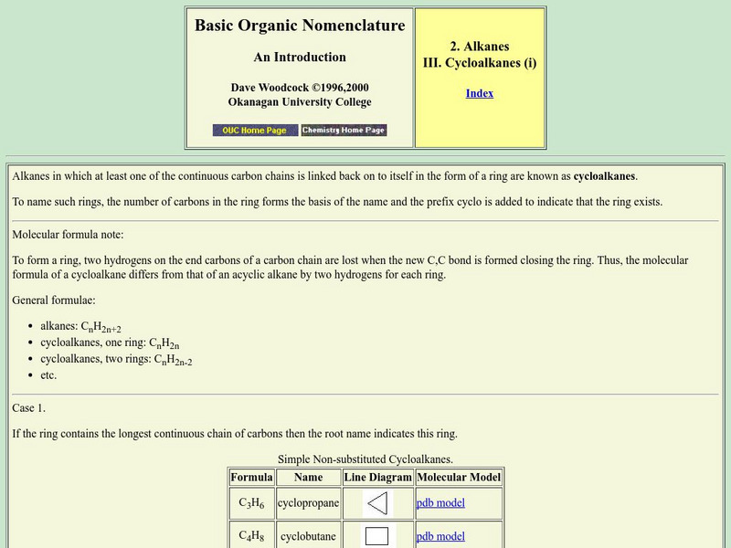 Okanagan University College: Basic Organic Nomenclature Website Okanagan University College: Basic Organic Nomenclature Website