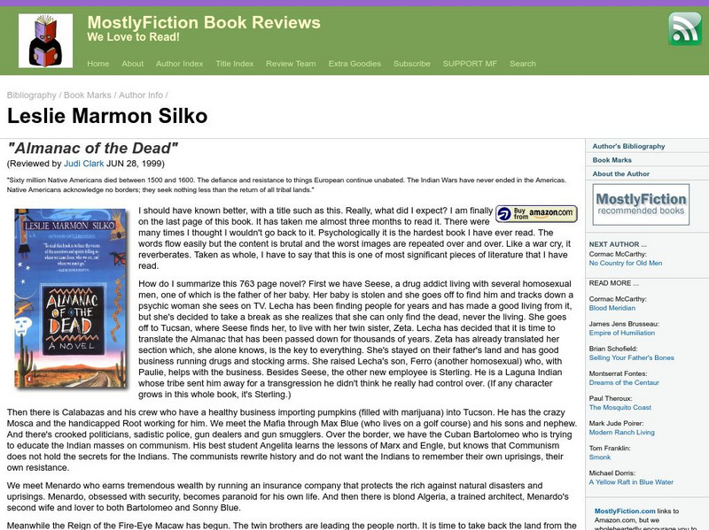 Mostly Fiction: Summary of "Almanac of the Dead" Website Mostly Fiction: Summary of "Almanac of the Dead" Website